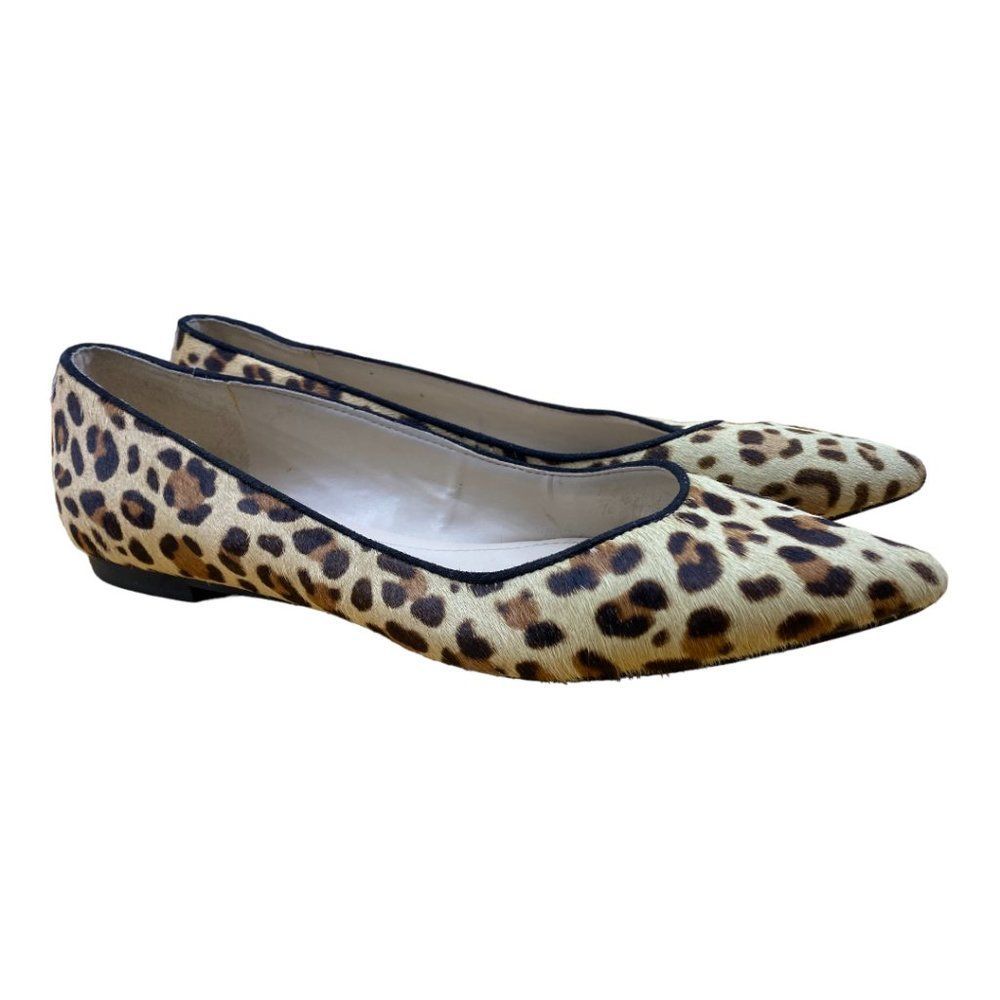 Marc Fisher Alany Calf Hair Leopard Print Pointed Toe Flats size 8M